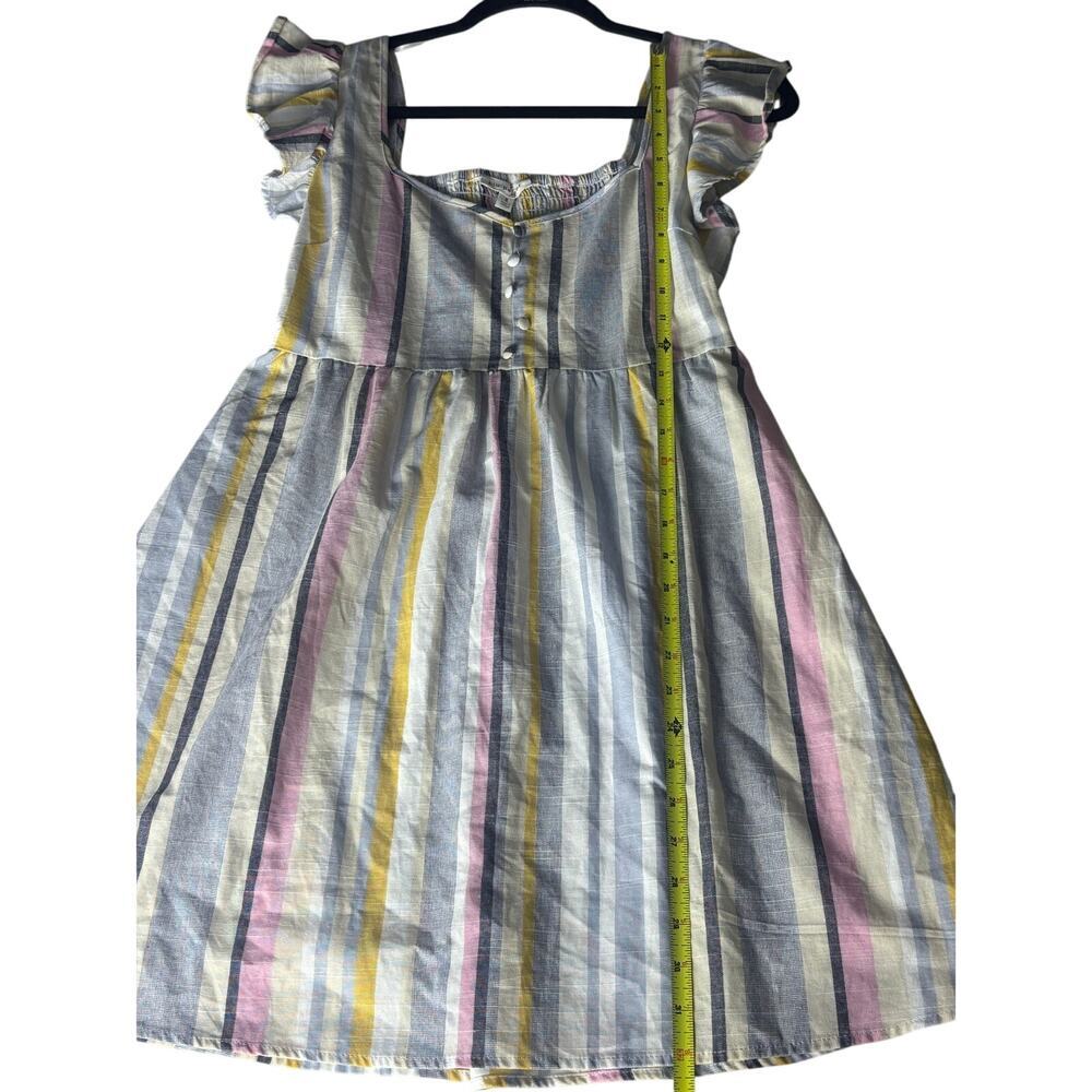 Blu Pepper Striped Ruffle Sleeve Dress Women’s S Multicolor Cotton Lined Summer